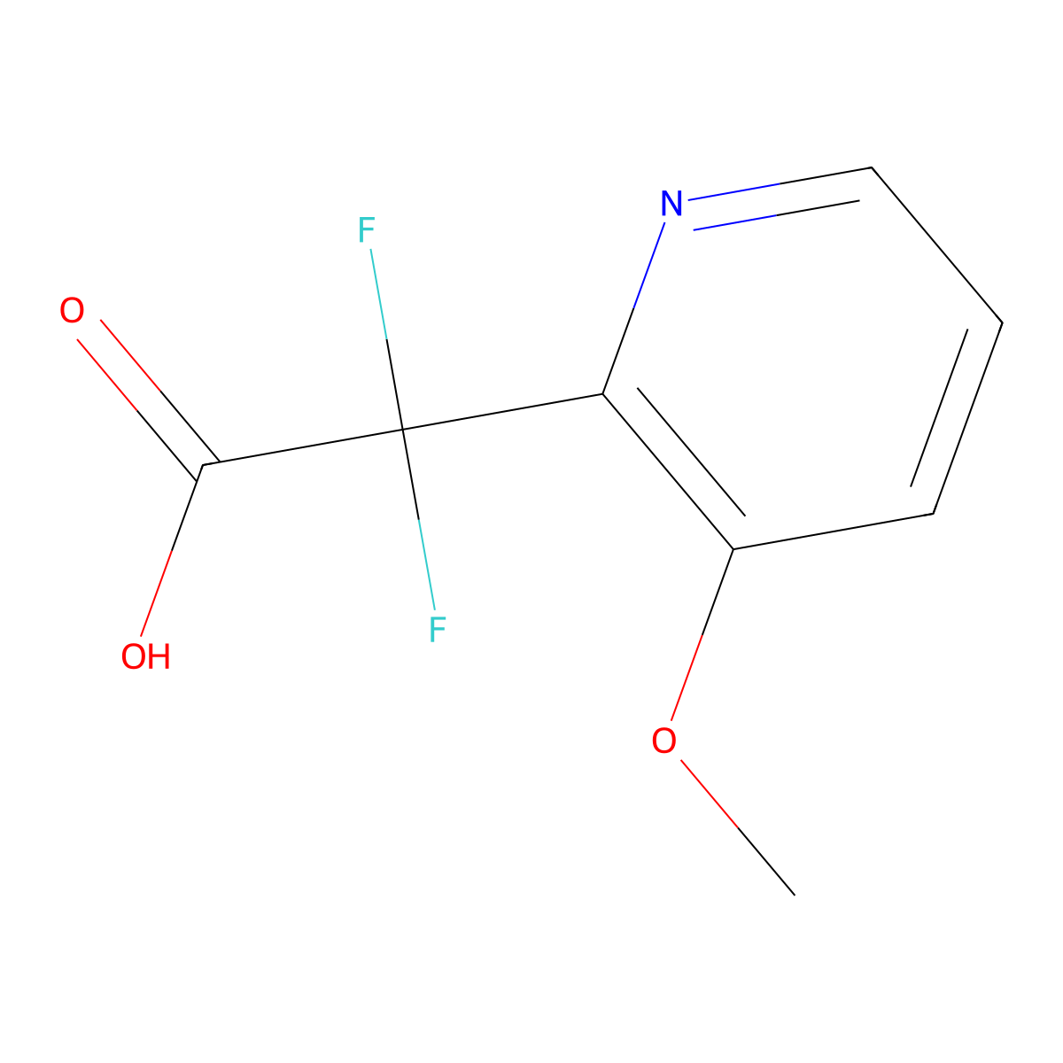 2,2-Difluoro-2-(3-methoxypyridin-2-yl)acetic acid molecular structure, CAS 1698403-23-4