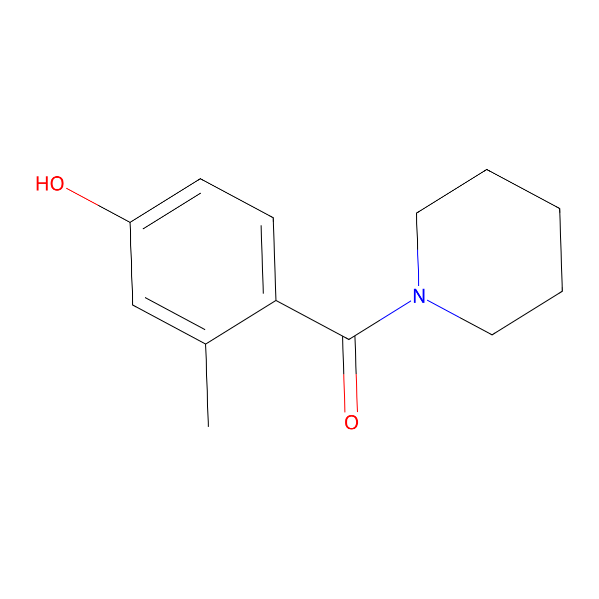 (4-Hydroxy-2-methyl-phenyl)-piperidin-1-yl-methanone molecular structure, CAS 1698405-66-1