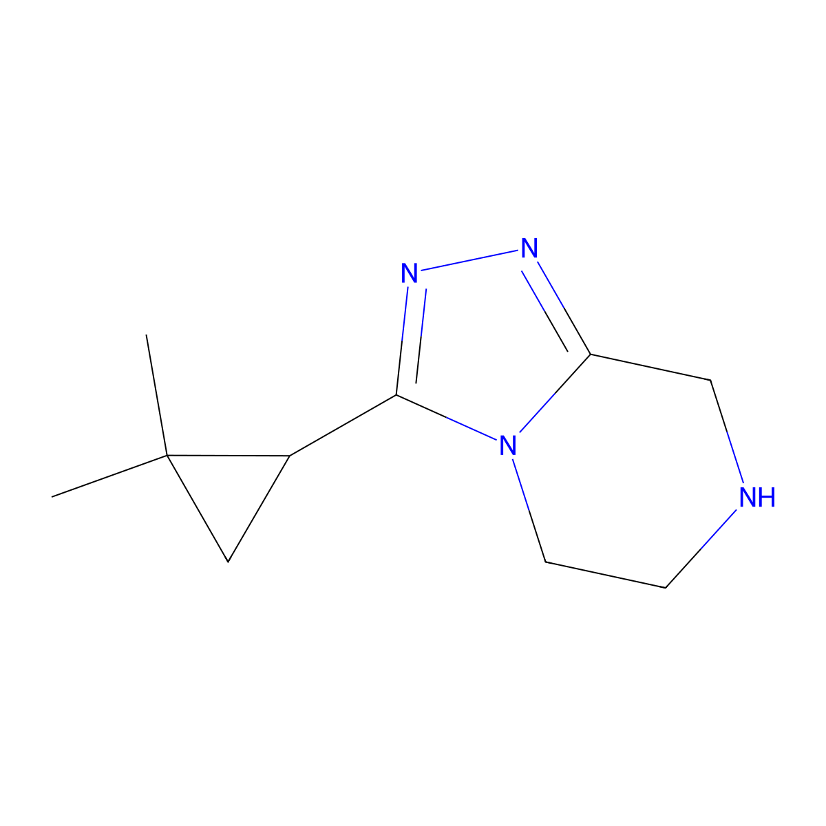 3-(2,2-Dimethylcyclopropyl)-5H,6H,7H,8H-[1,2,4]triazolo[4,3-a]pyrazine molecular structure, CAS 1698410-95-5