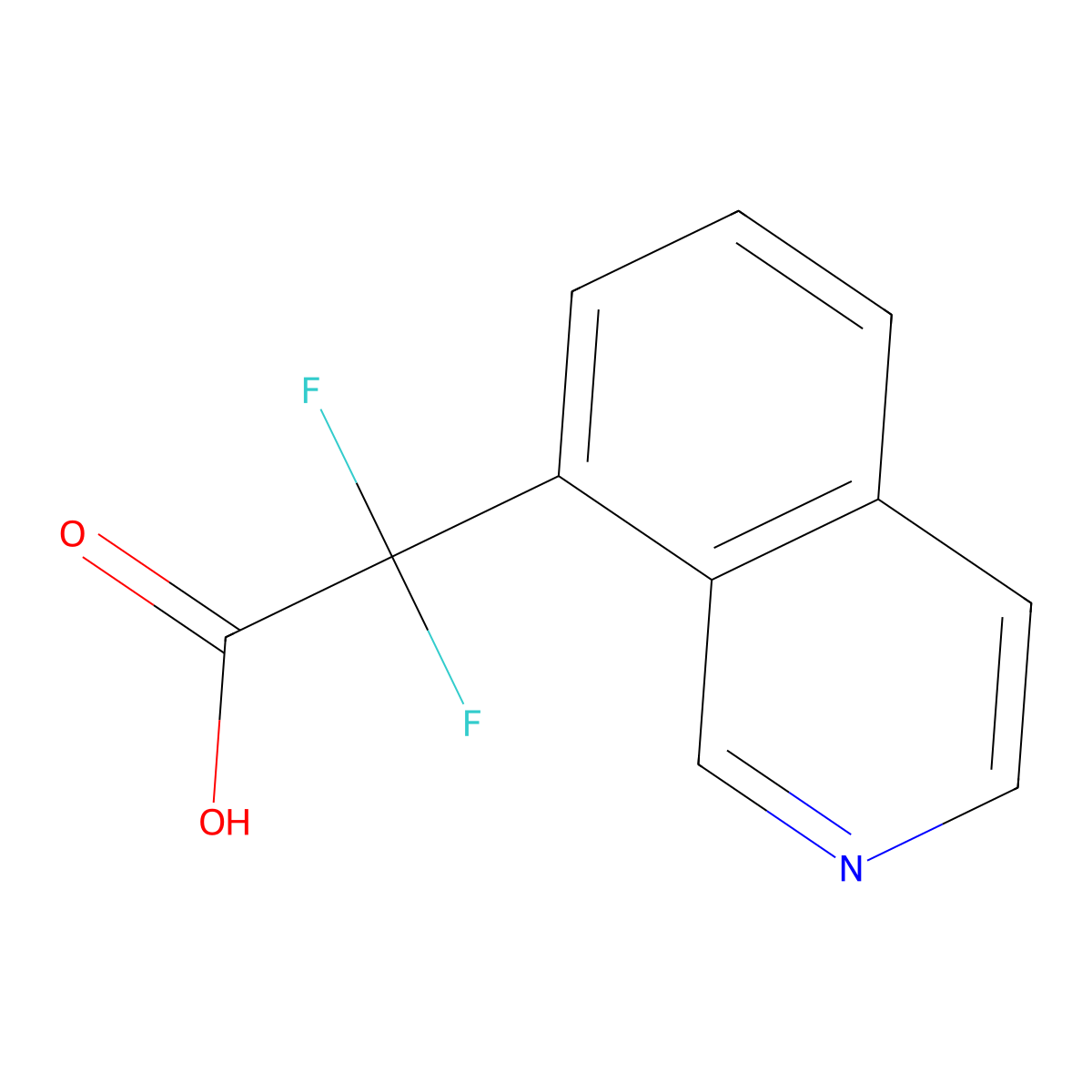 2,2-Difluoro-2-(isoquinolin-8-yl)acetic acid molecular structure, CAS 1698422-65-9