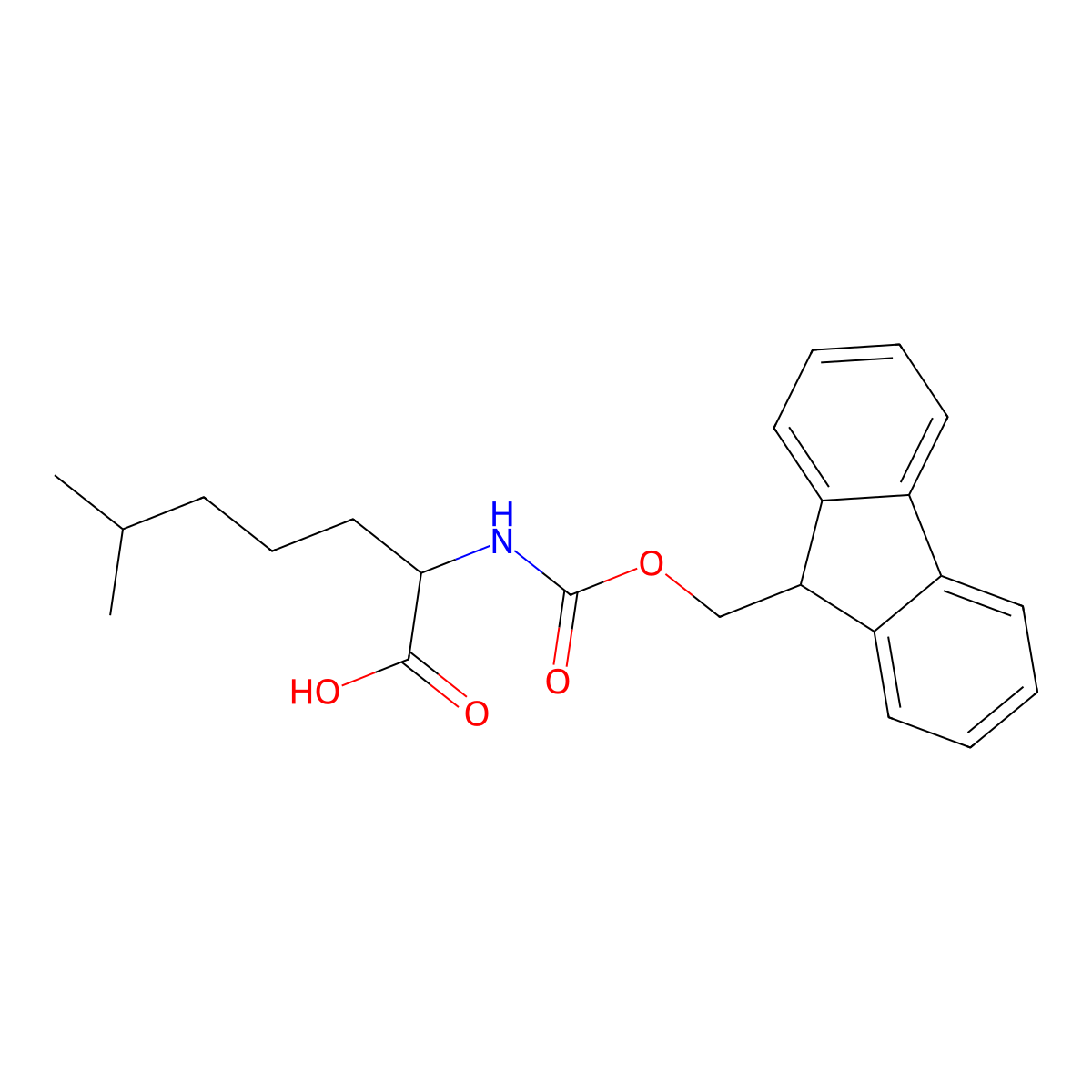 2-({[(9H-fluoren-9-yl)methoxy]carbonyl}amino)-6-methylheptanoic acid molecular structure, CAS 1698427-30-3
