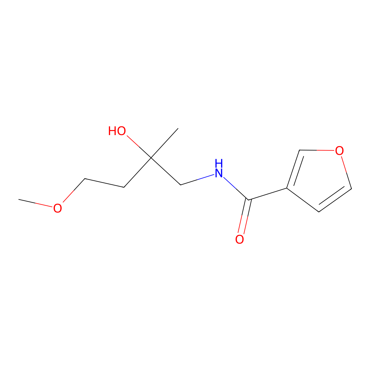 N-(2-hydroxy-4-methoxy-2-methylbutyl)furan-3-carboxamide molecular structure, CAS 1698427-59-6