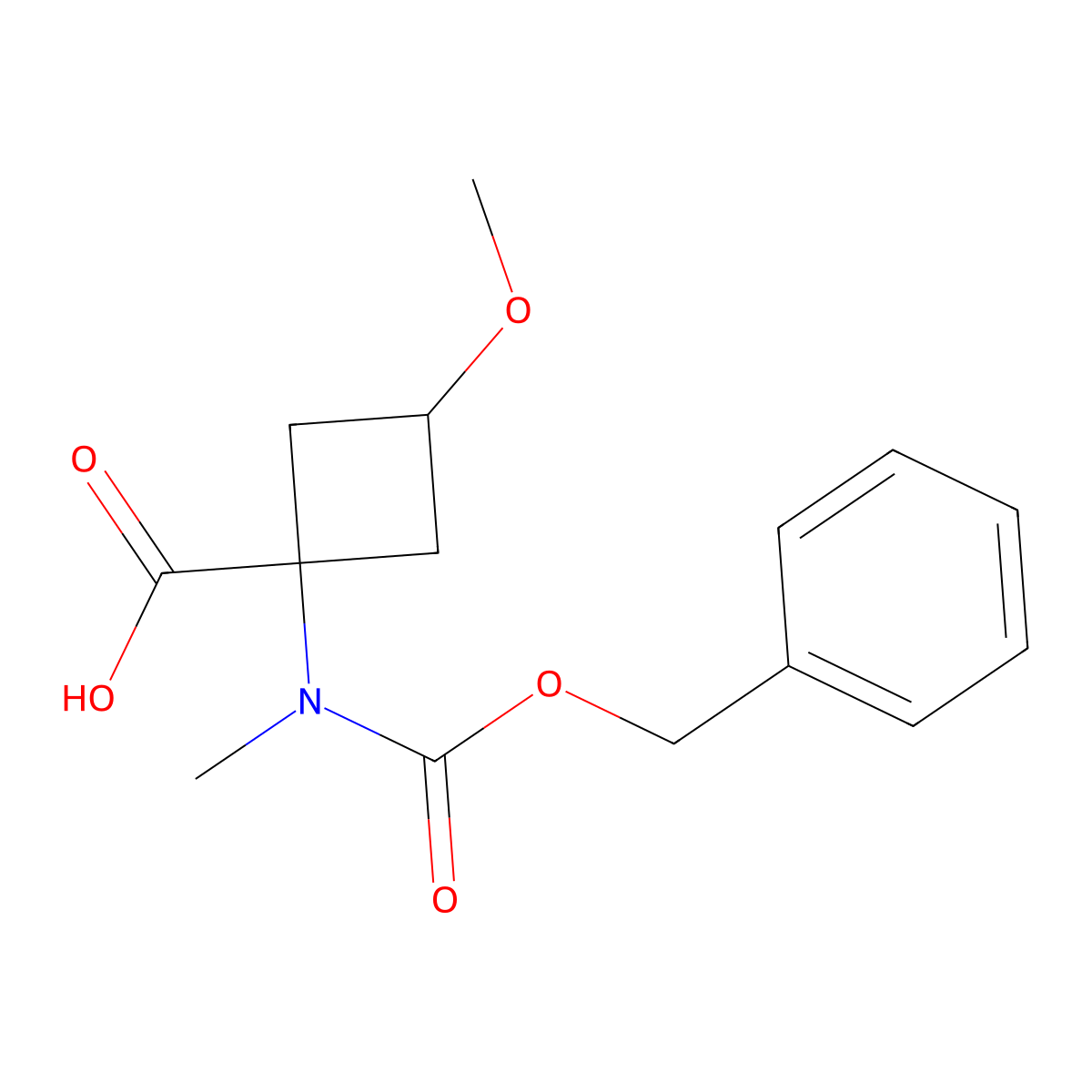 1-{[(Benzyloxy)carbonyl](methyl)amino}-3-methoxycyclobutane-1-carboxylic acid molecular structure, CAS 1698465-40-5
