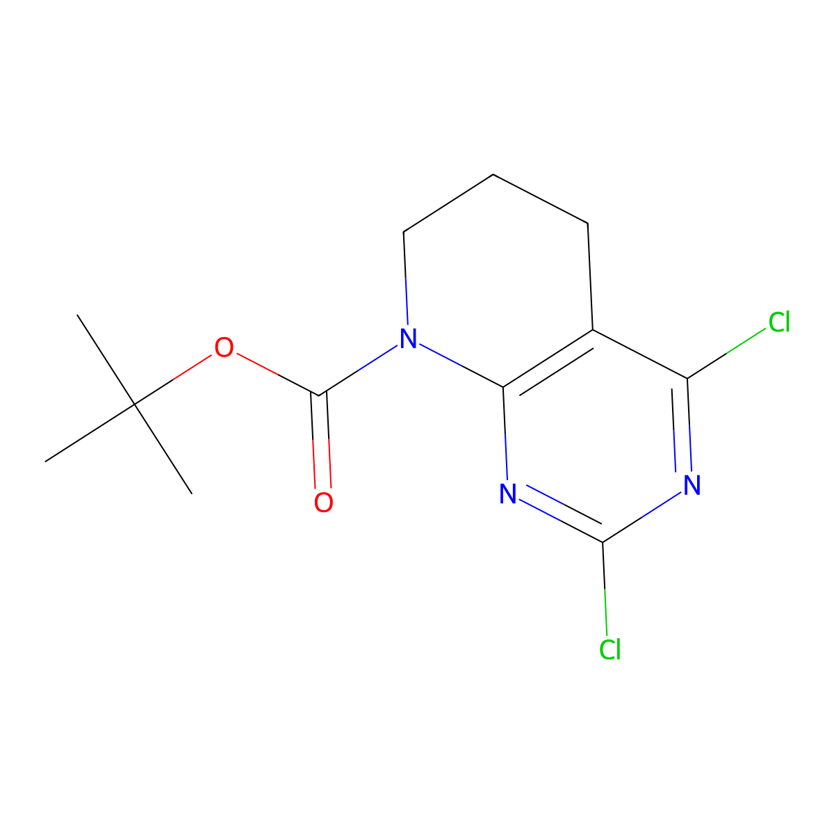 tert-Butyl 2,4-dichloro-6,7-dihydropyrido[2,3-d]pyrimidine-8(5H)-carboxylate molecular structure, CAS 1698477-92-7