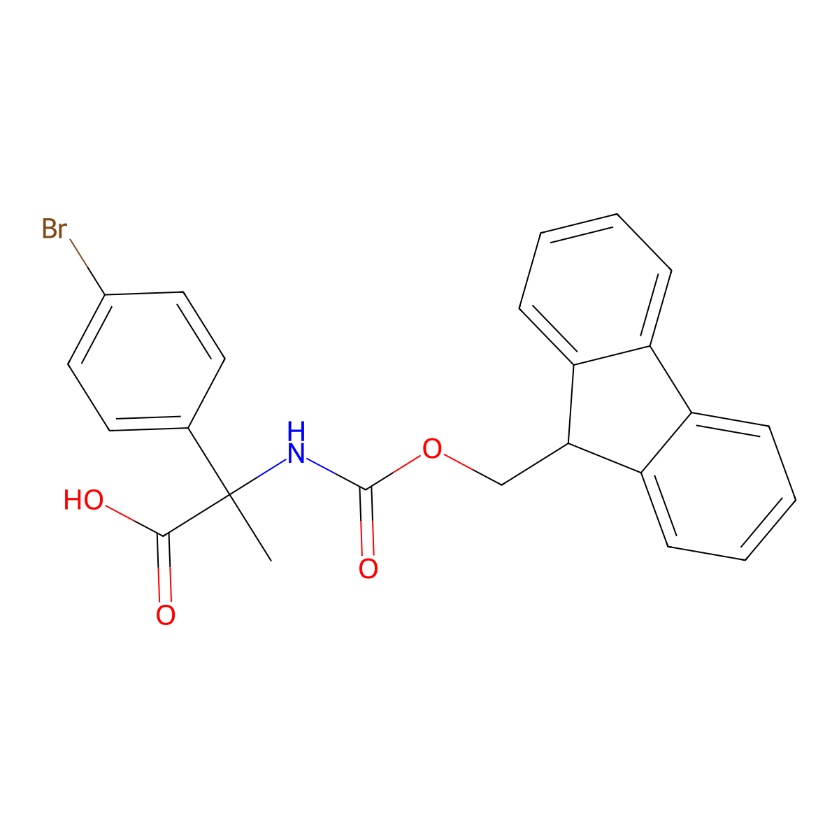 2-(4-bromophenyl)-2-({[(9H-fluoren-9-yl)methoxy]carbonyl}amino)propanoic acid molecular structure, CAS 1698480-87-3