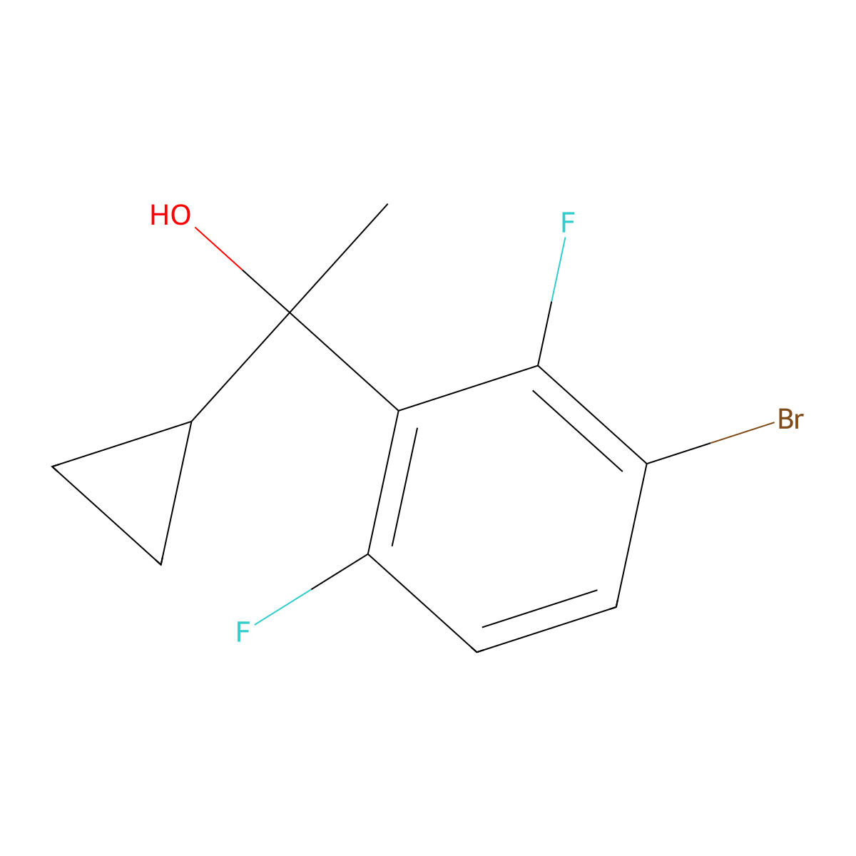 3-Bromo-alpha-cyclopropyl-2,6-difluoro-alpha-methylbenZenemethanol molecular structure, CAS 1698482-21-1