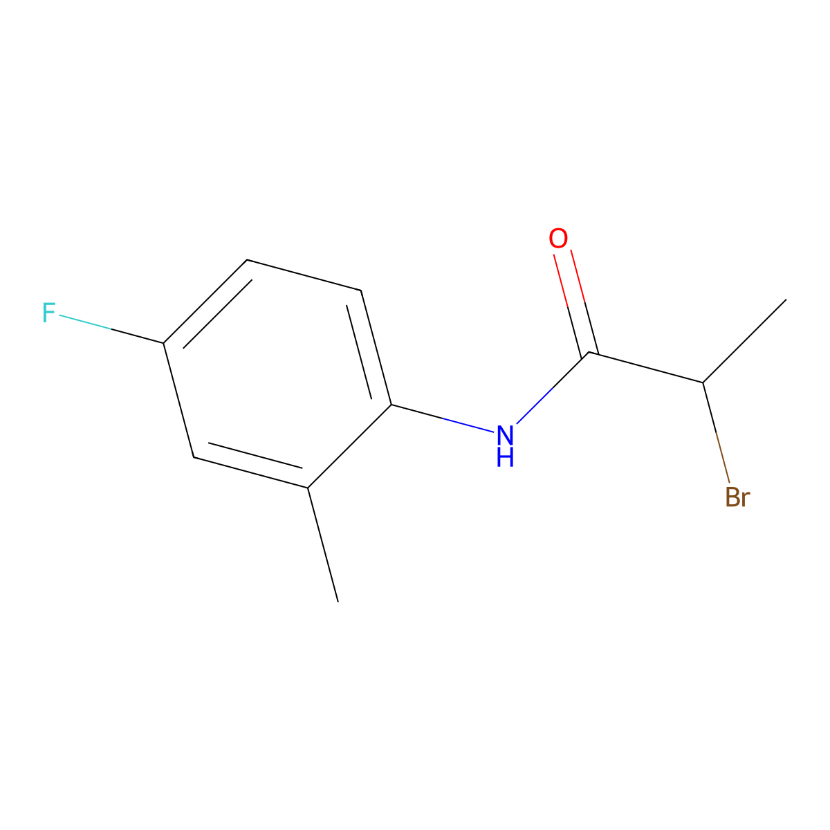 2-Bromo-N-(4-fluoro-2-methylphenyl)propanamide molecular structure, CAS 1698488-63-9