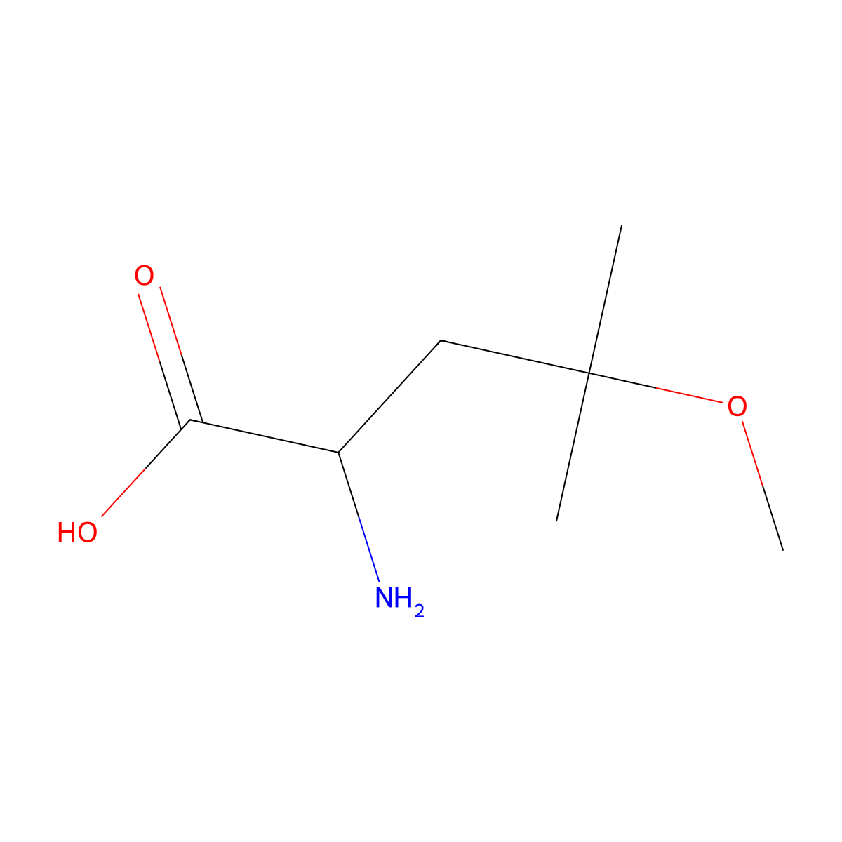 2-Amino-4-methoxy-4-methylpentanoic acid molecular structure, CAS 1698493-03-6