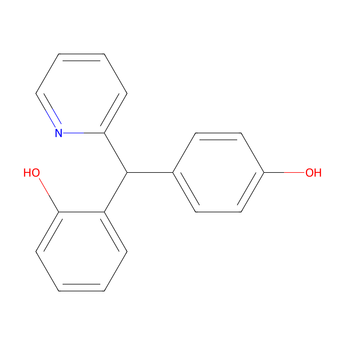 2,4'-(2-Pyridylmethylene)diphenol molecular structure, CAS 16985-05-0