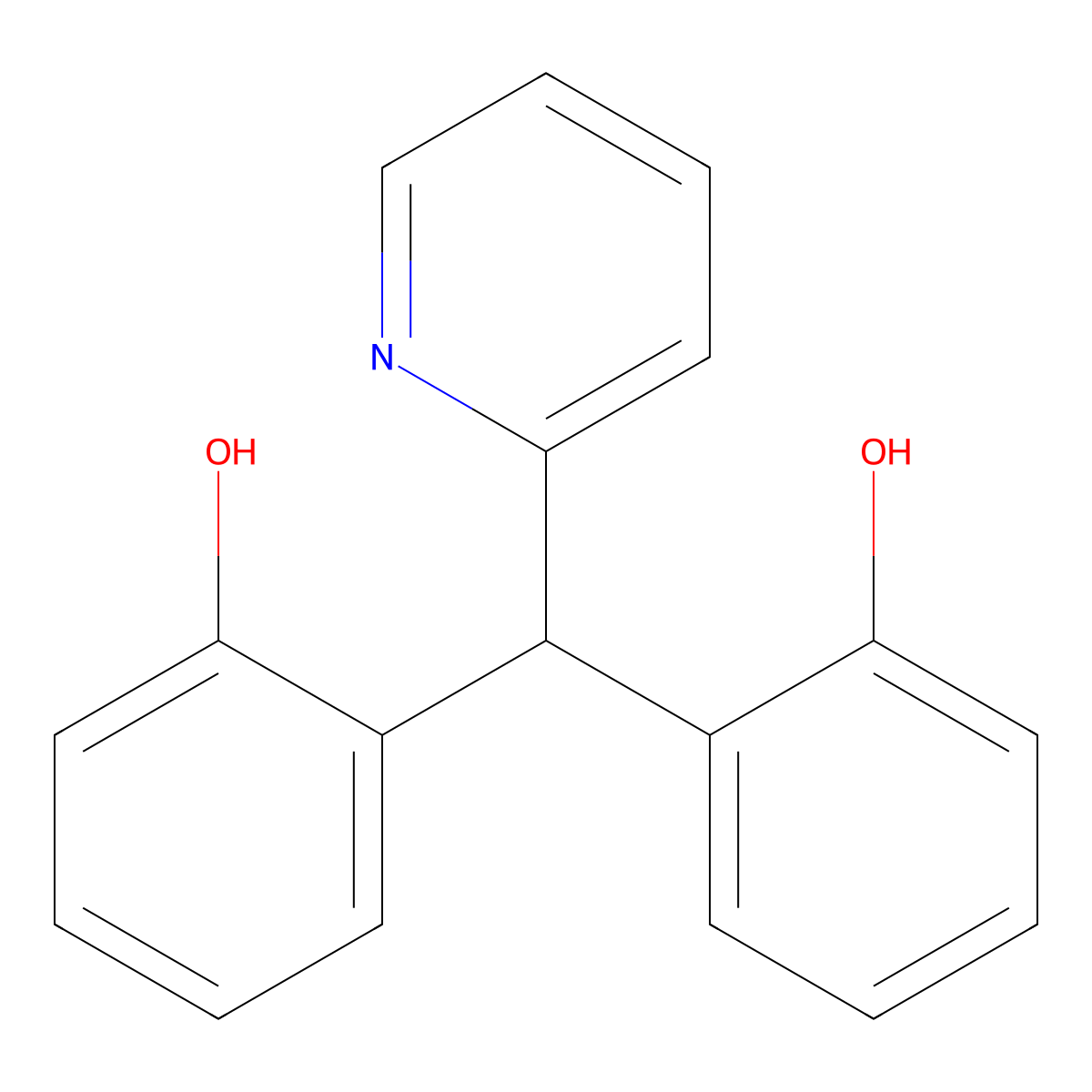 2,2'-(Pyridin-2-ylmethylene)diphenol molecular structure, CAS 16985-07-2