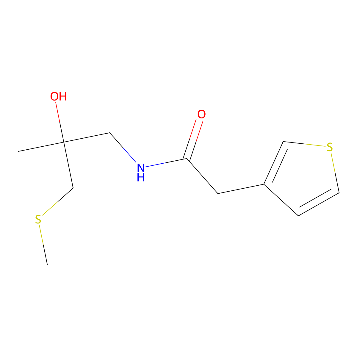 N-(2-hydroxy-2-methyl-3-(methylthio)propyl)-2-(thiophen-3-yl)acetamide molecular structure, CAS 1698530-05-0