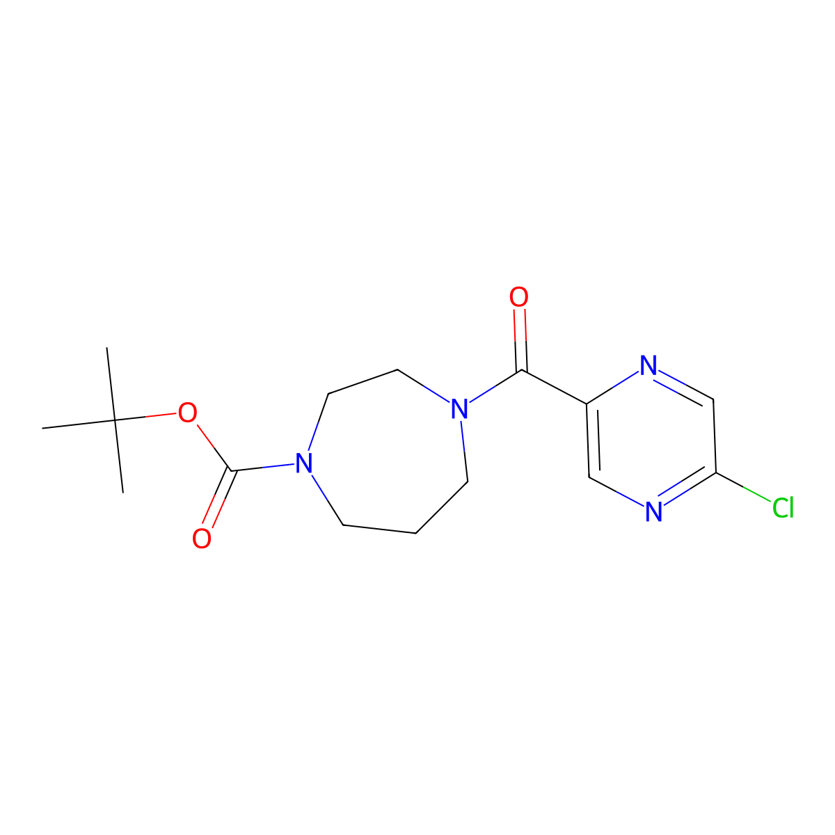 Tert-butyl 4-(5-chloropyrazine-2-carbonyl)-1,4-diazepane-1-carboxylate molecular structure, CAS 1698555-43-9