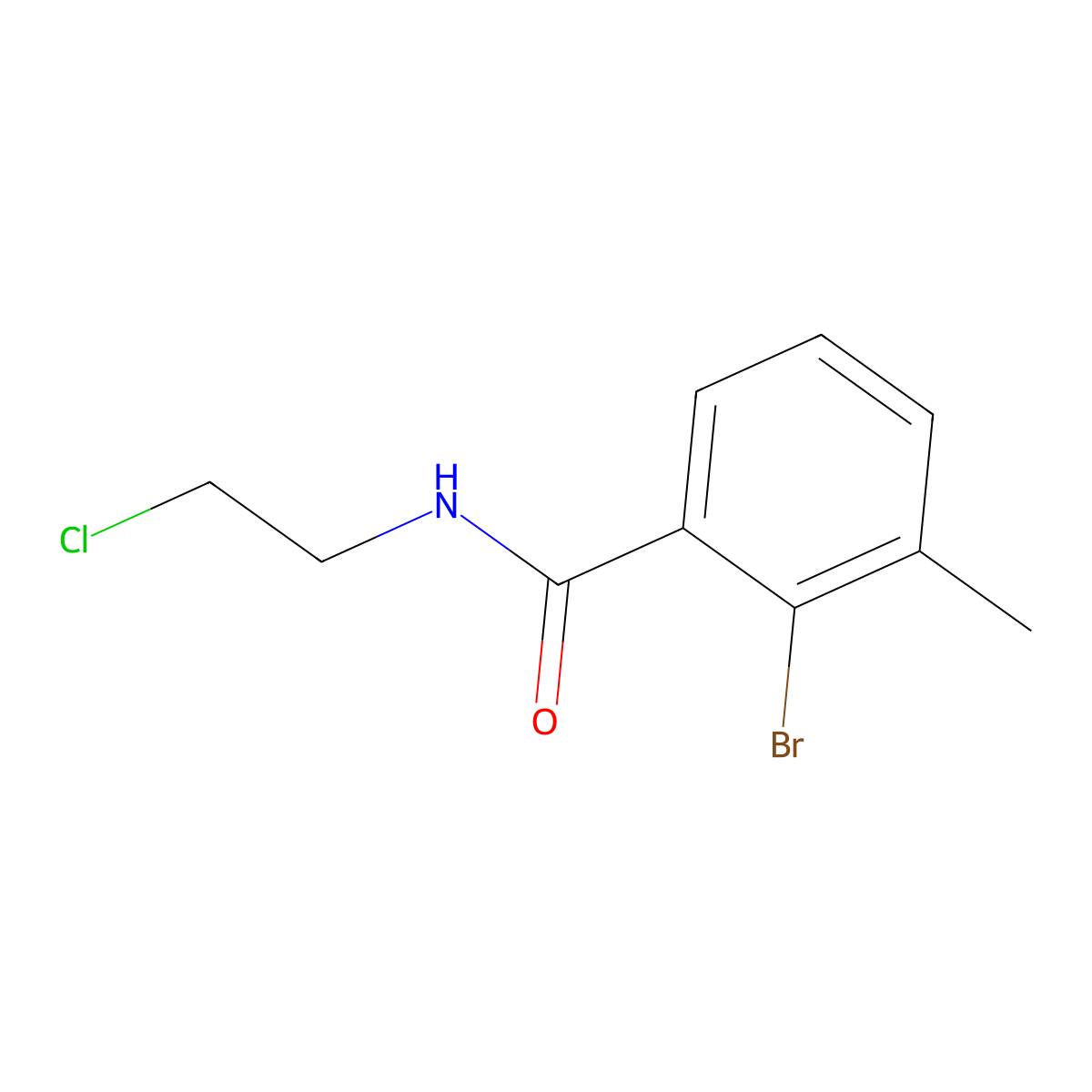 2-Bromo-N-(2-chloroethyl)-3-methylbenzamide molecular structure, CAS 1698588-40-7