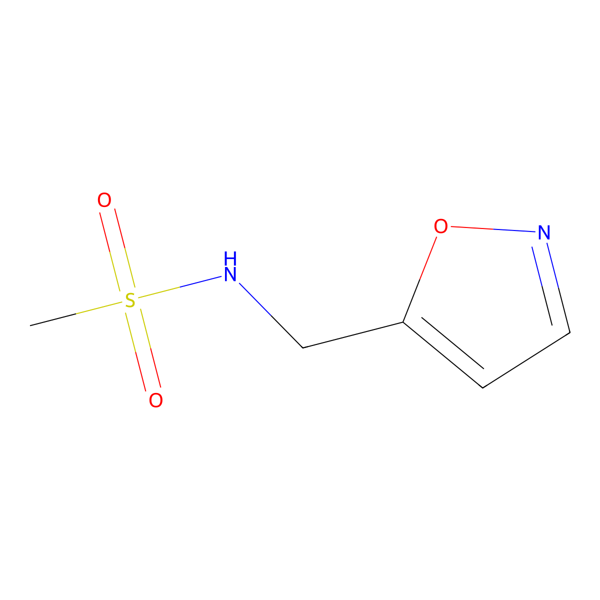 N-[(1,2-oxazol-5-yl)methyl]methanesulfonamide molecular structure, CAS 1698589-38-6