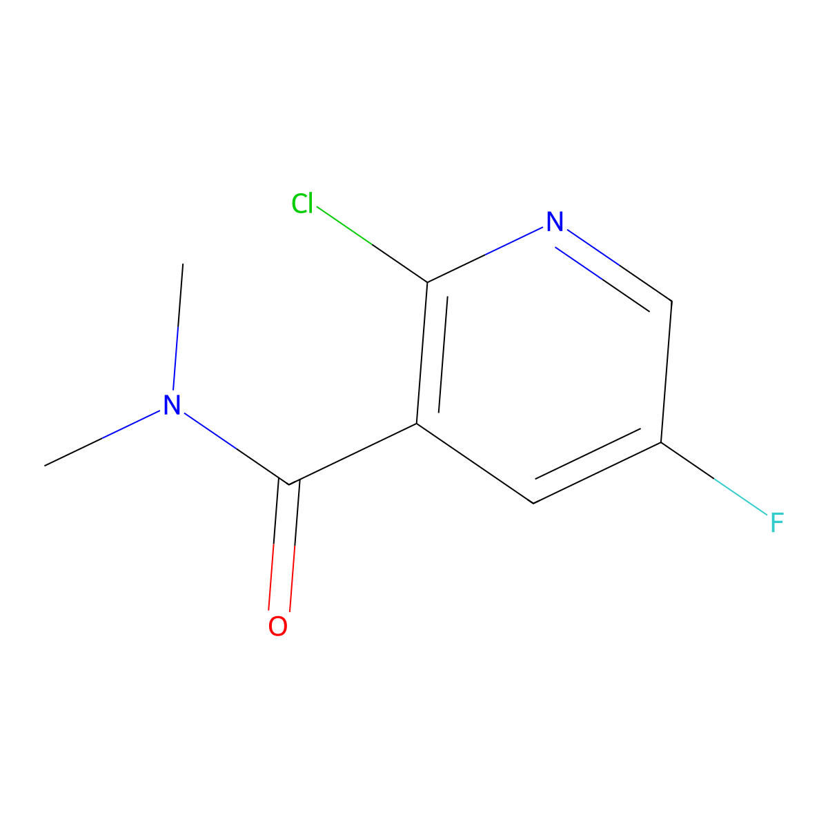 2-Chloro-5-fluoro-N,N-dimethylnicotinamide molecular structure, CAS 1698592-09-4