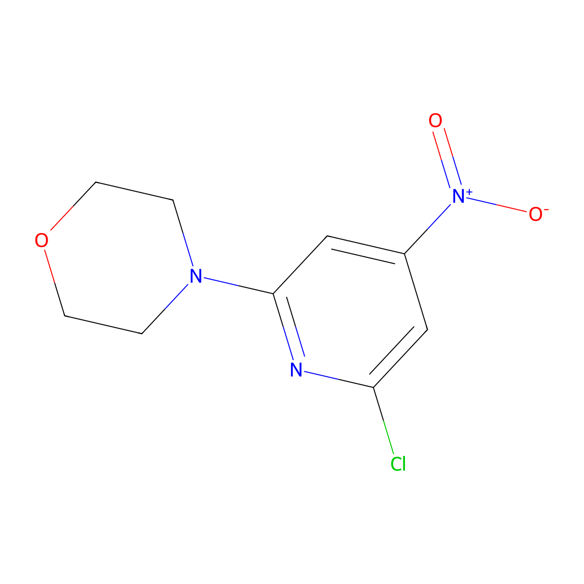 4-(6-Chloro-4-nitropyridin-2-yl)morpholine molecular structure, CAS 1698593-57-5