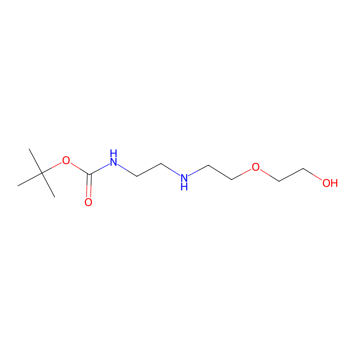 tert-butyl N-(2-{[2-(2-hydroxyethoxy)ethyl]amino}ethyl)carbamate molecular structure, CAS 1698597-40-8