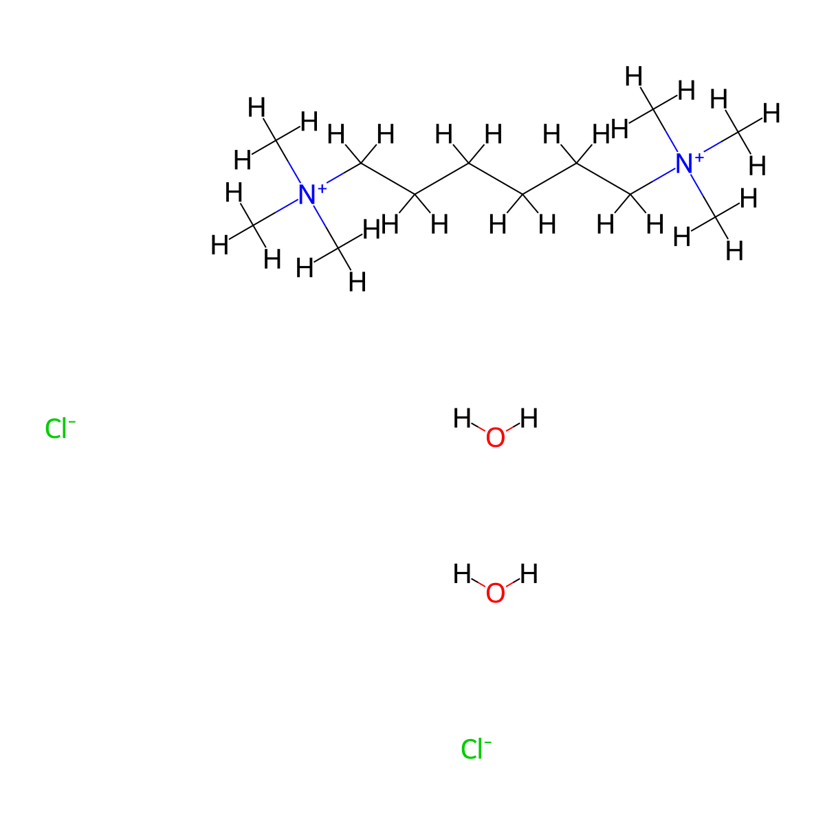Hexamethonium chloride dihydrate molecular structure, CAS 16986-49-5