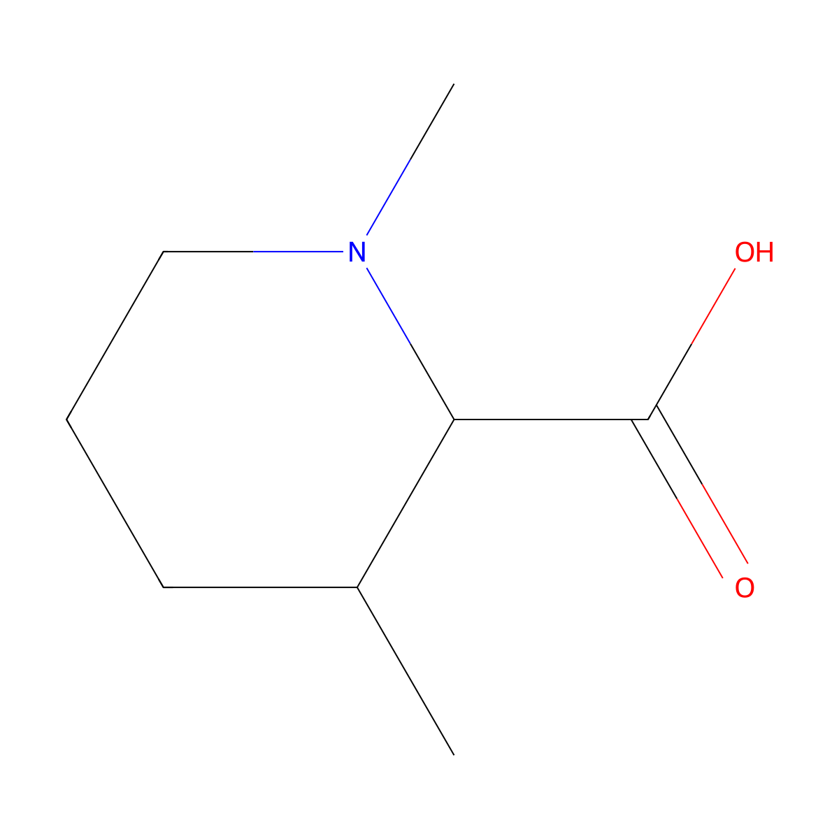 1,3-Dimethylpiperidine-2-carboxylic acid molecular structure, CAS 1698600-95-1