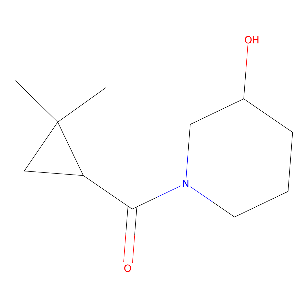1-(2,2-Dimethylcyclopropanecarbonyl)piperidin-3-ol molecular structure, CAS 1698609-55-0