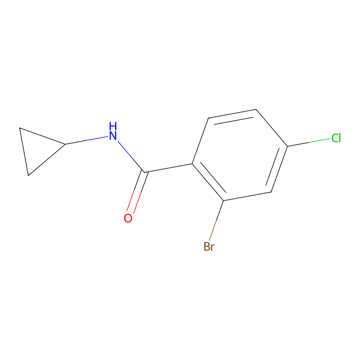 2-Bromo-4-chloro-N-cyclopropylbenzamide molecular structure, CAS 1698625-16-9