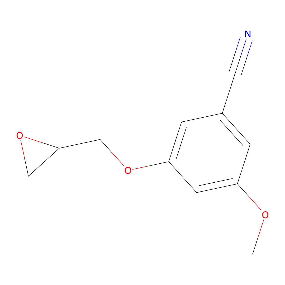 3-Methoxy-5-[(oxiran-2-yl)methoxy]benzonitrile molecular structure, CAS 1698633-37-2
