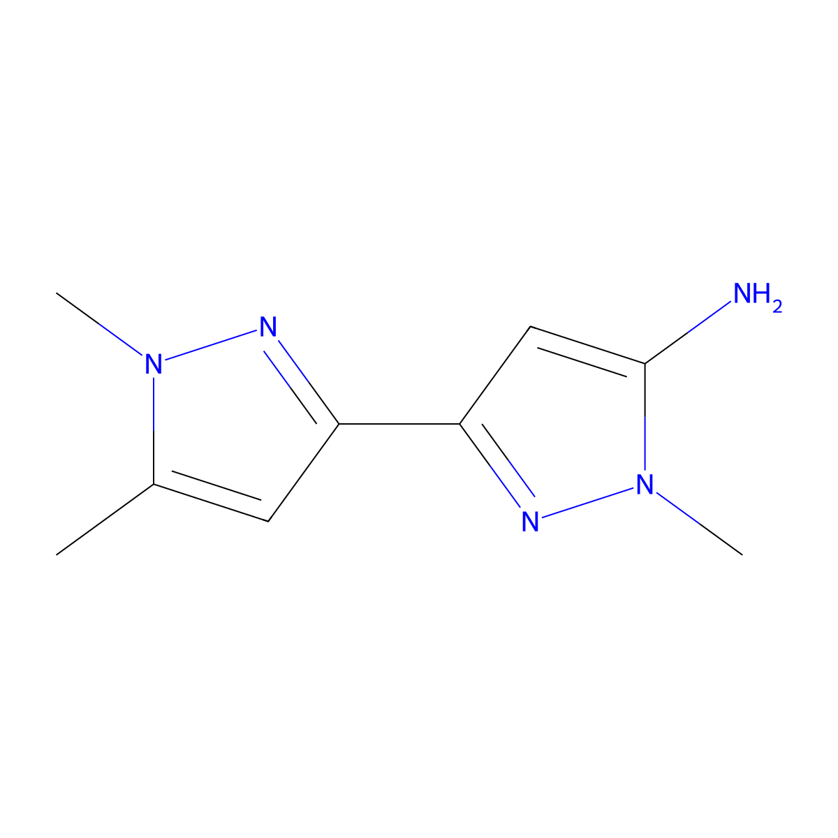 3-(1,5-Dimethyl-1H-pyrazol-3-yl)-1-methyl-1H-pyrazol-5-amine molecular structure, CAS 1698643-32-1