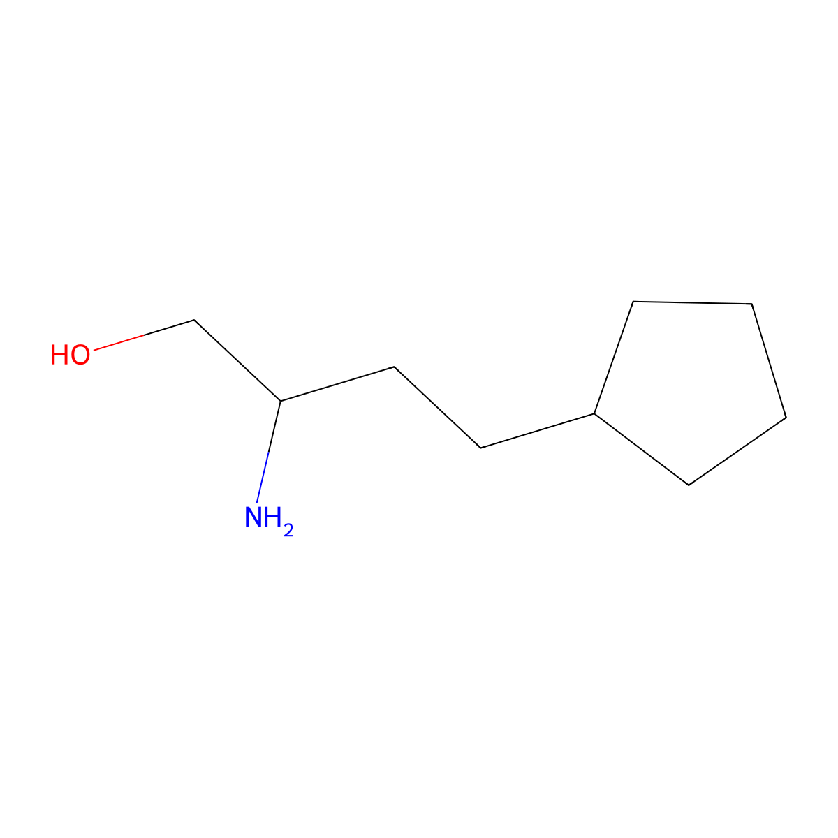 2-Amino-4-cyclopentylbutan-1-ol molecular structure, CAS 1698643-43-4