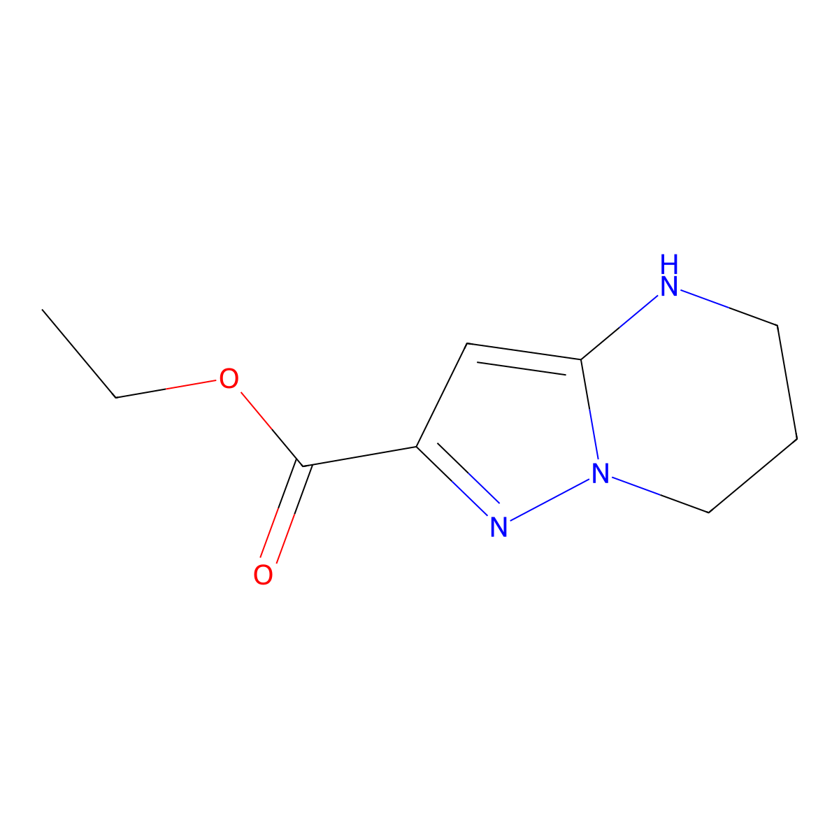 ethyl 4H,5H,6H,7H-pyrazolo[1,5-a]pyrimidine-2-carboxylate molecular structure, CAS 1698653-24-5