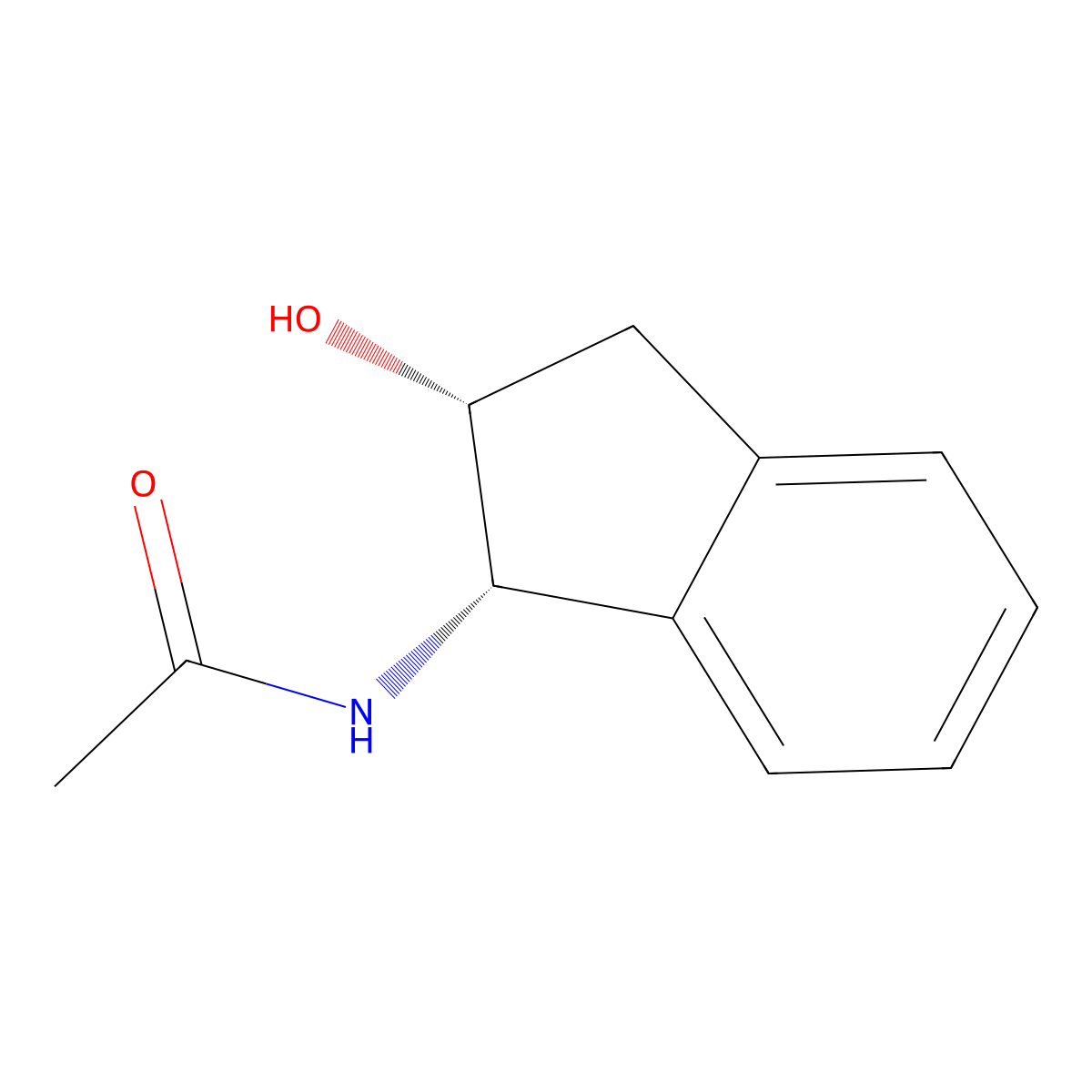 rac-N-[(1R,2S)-2-hydroxy-2,3-dihydro-1H-inden-1-yl]acetamide molecular structure, CAS 169867-81-6