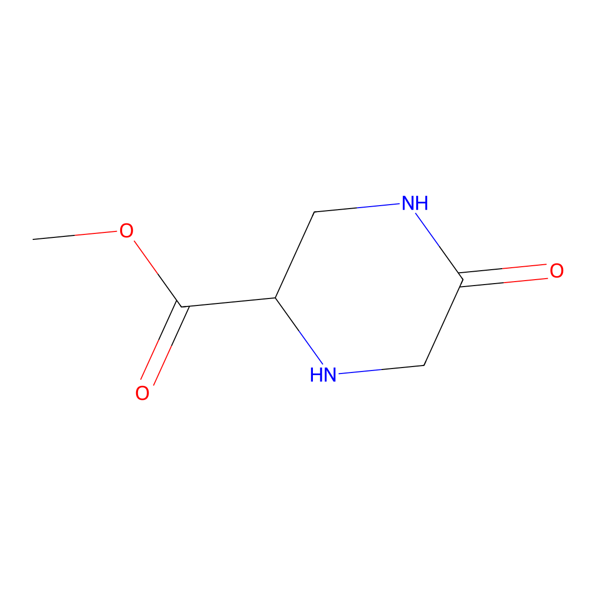 Methyl 5-oxopiperazine-2-carboxylate molecular structure, CAS 1698684-09-1