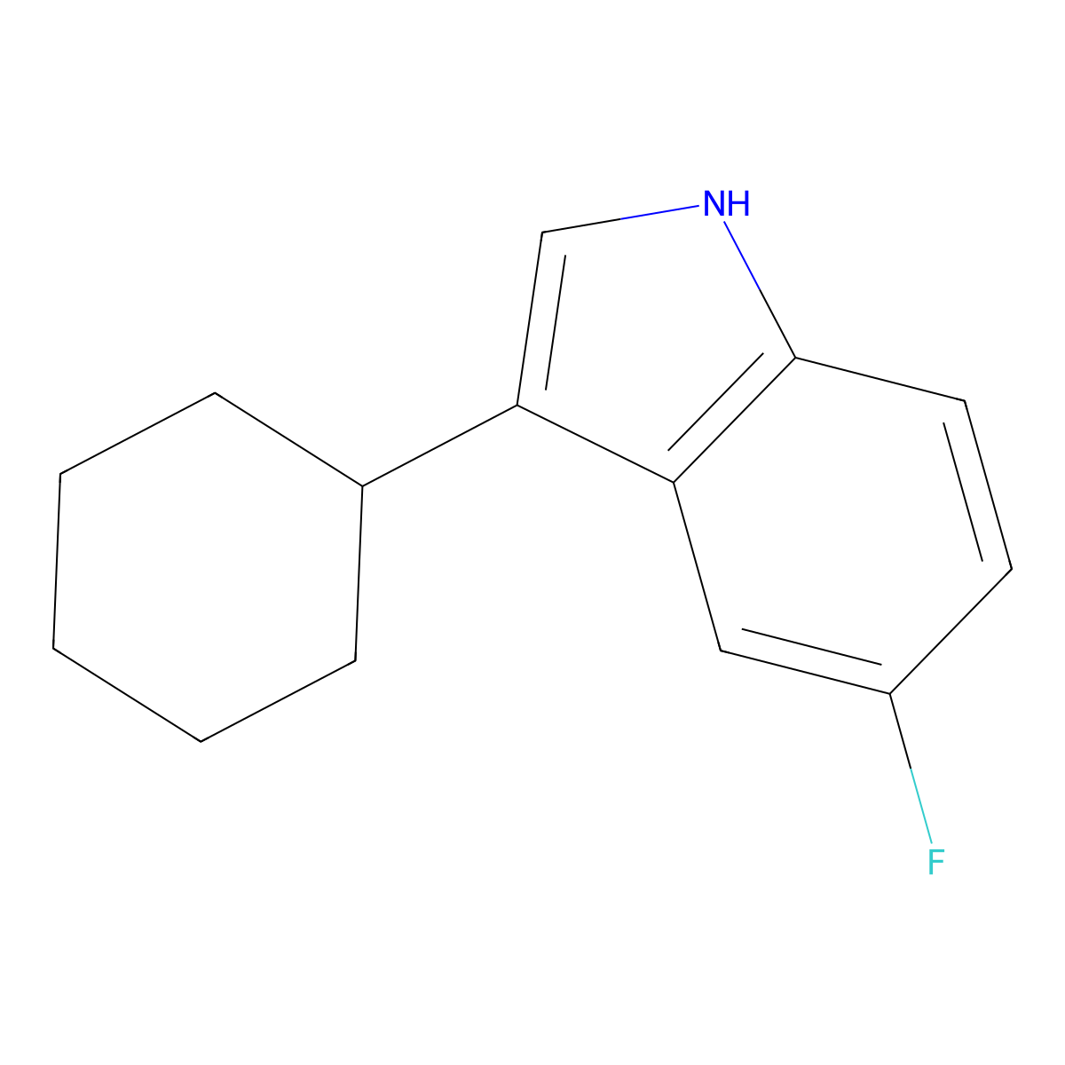 3-cyclohexyl-5-fluoro-1H-indole molecular structure, CAS 1698686-63-3