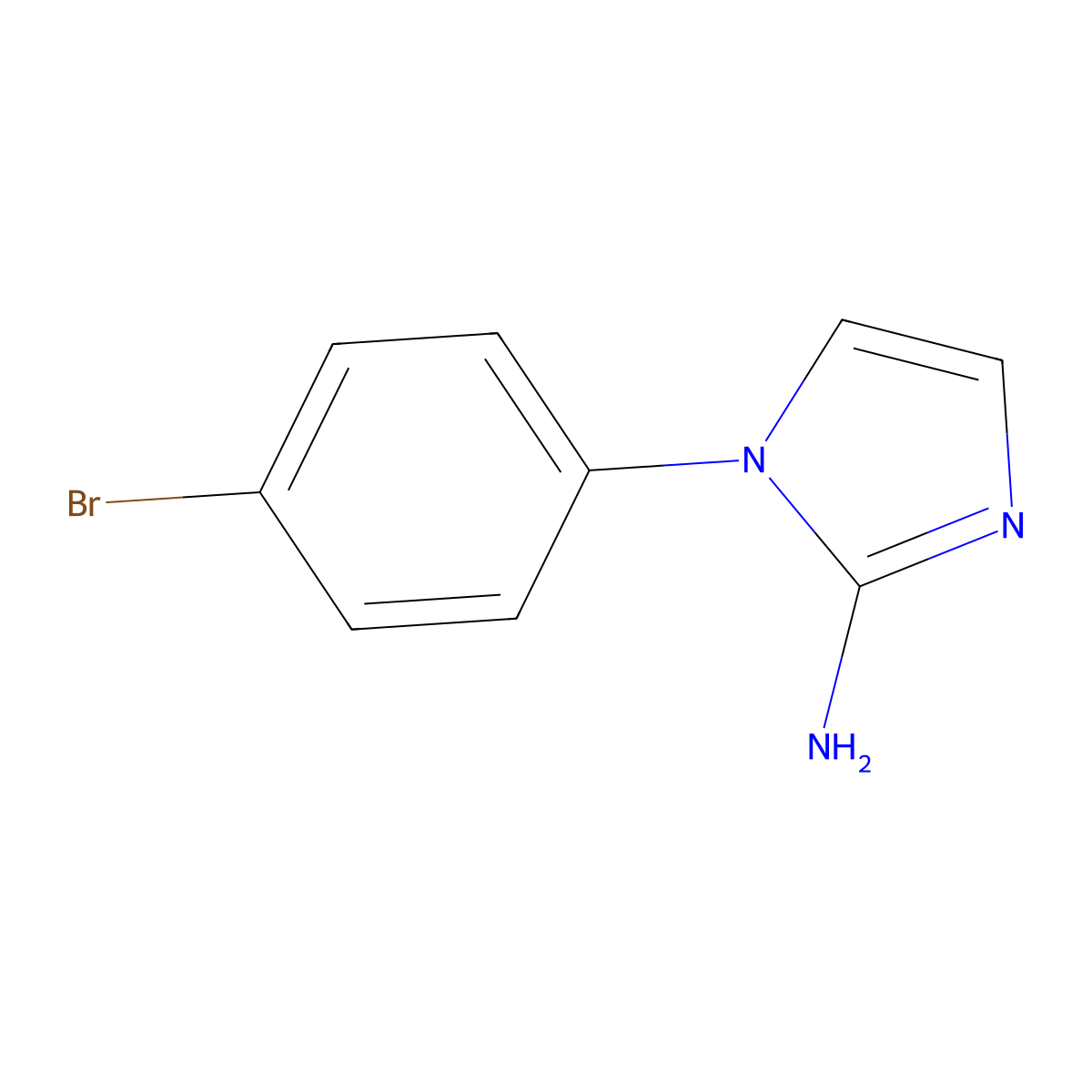 1-(4-Bromophenyl)-1H-imidazol-2-amine molecular structure, CAS 1698717-00-8
