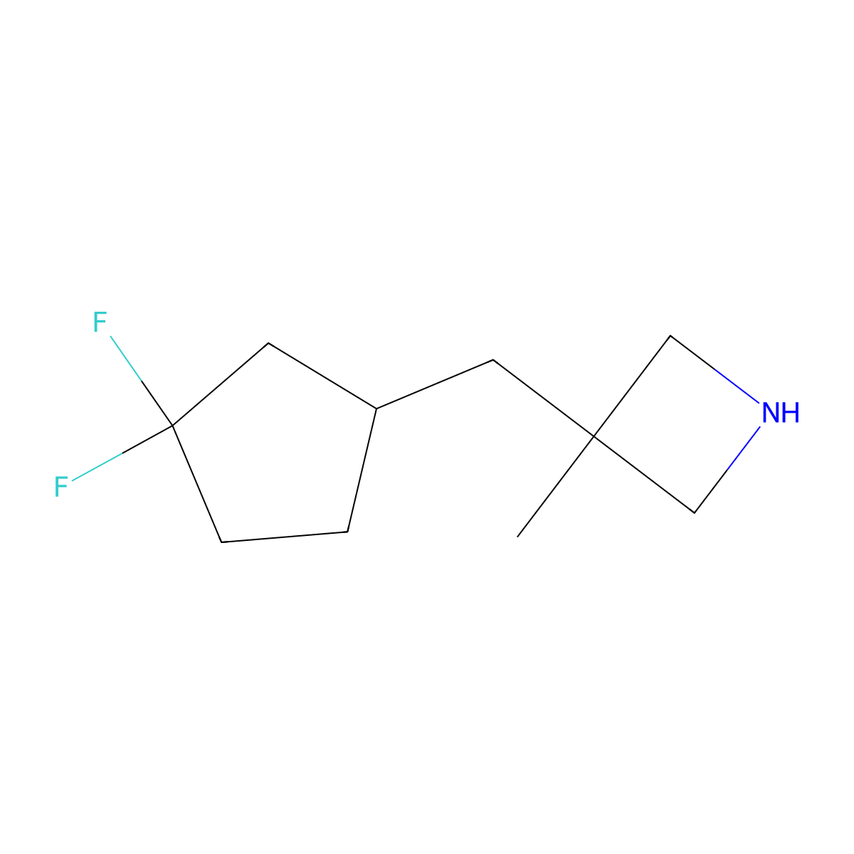 3-[(3,3-Difluorocyclopentyl)methyl]-3-methylazetidine molecular structure, CAS 1698718-30-7
