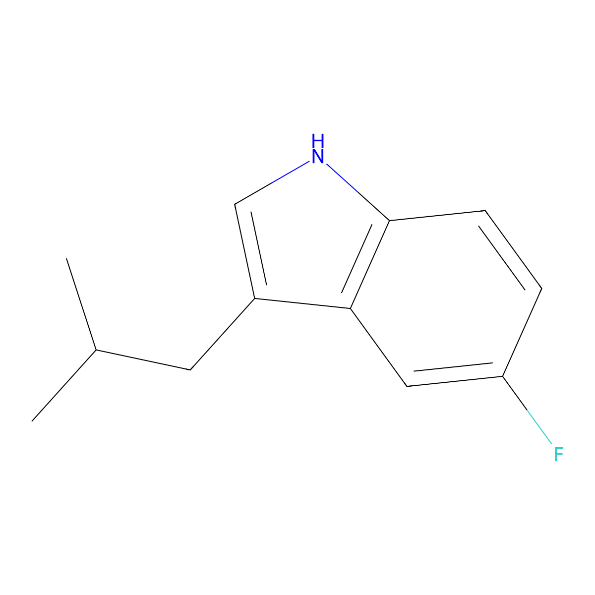 5-Fluoro-3-isobutyl-1H-indole molecular structure, CAS 1698727-54-6