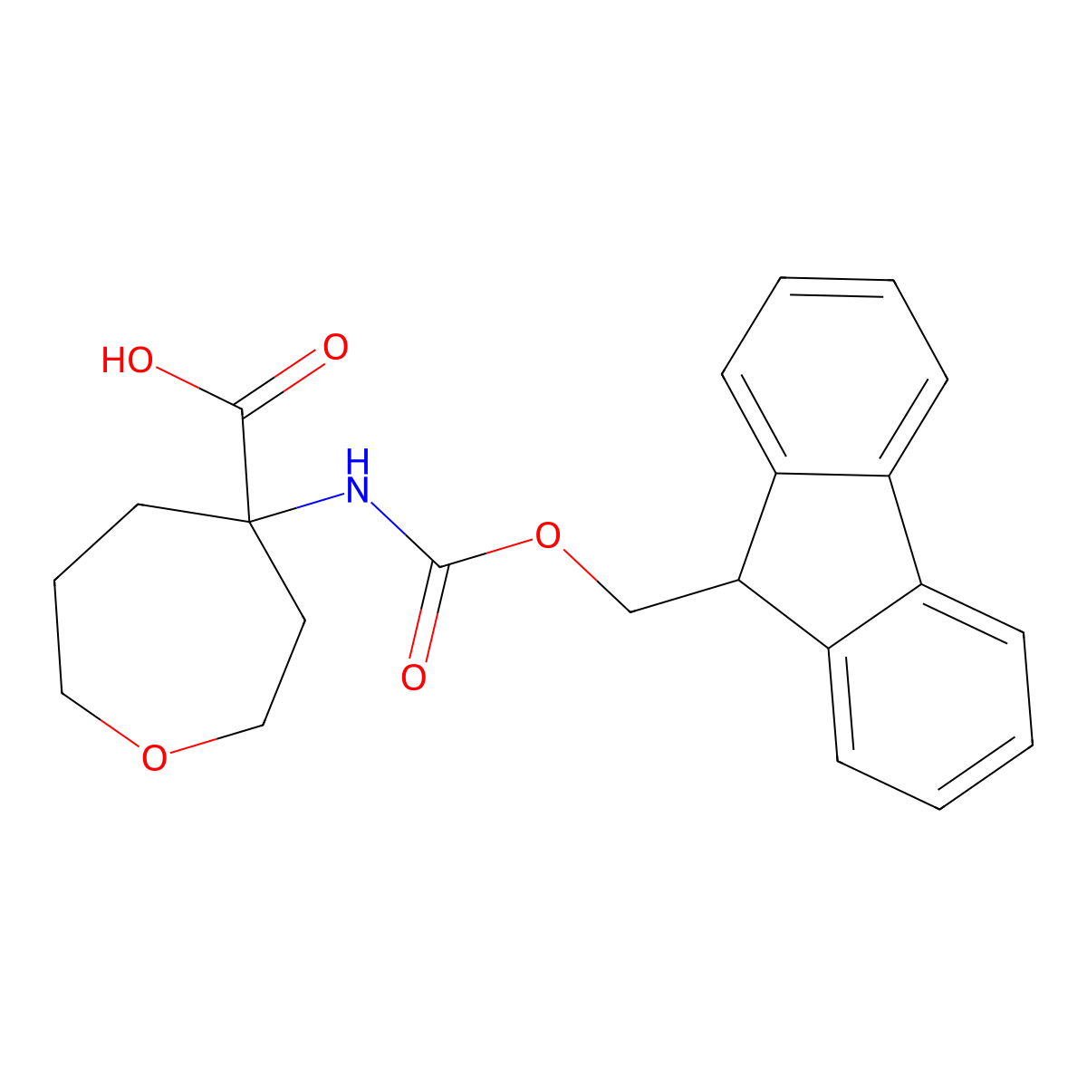 4-({[(9H-fluoren-9-yl)methoxy]carbonyl}amino)oxepane-4-carboxylic acid molecular structure, CAS 1698730-32-3