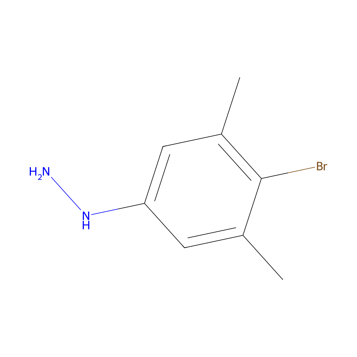 (4-Bromo-3,5-dimethylphenyl)hydrazine molecular structure, CAS 1698734-91-6