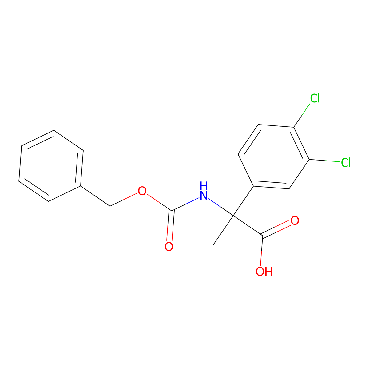2-{[(Benzyloxy)carbonyl]amino}-2-(3,4-dichlorophenyl)propanoic acid molecular structure, CAS 1698736-68-3