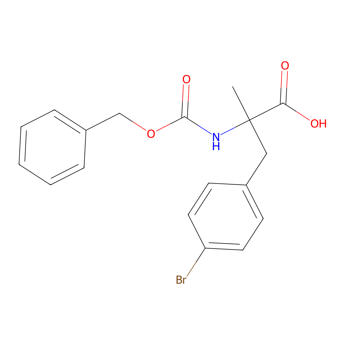 2-{[(Benzyloxy)carbonyl]amino}-3-(4-bromophenyl)-2-methylpropanoic acid molecular structure, CAS 1698743-22-4