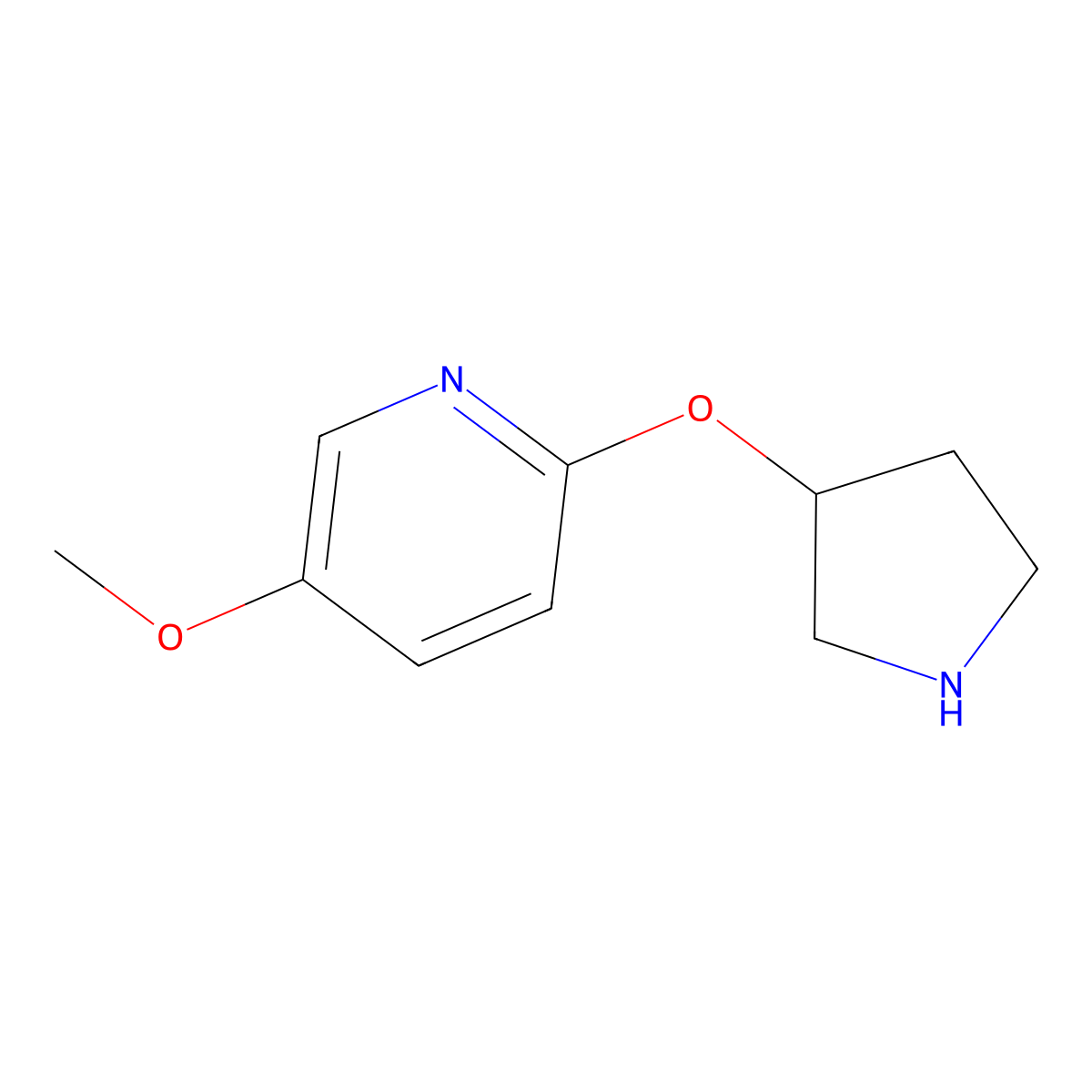 5-Methoxy-2-(pyrrolidin-3-yloxy)pyridine molecular structure, CAS 1698749-78-8