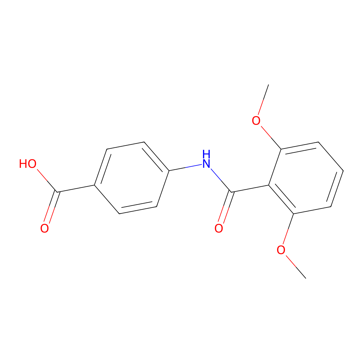 4-[(2,6-Dimethoxybenzoyl)amino]benzoic acid molecular structure, CAS 169878-71-1