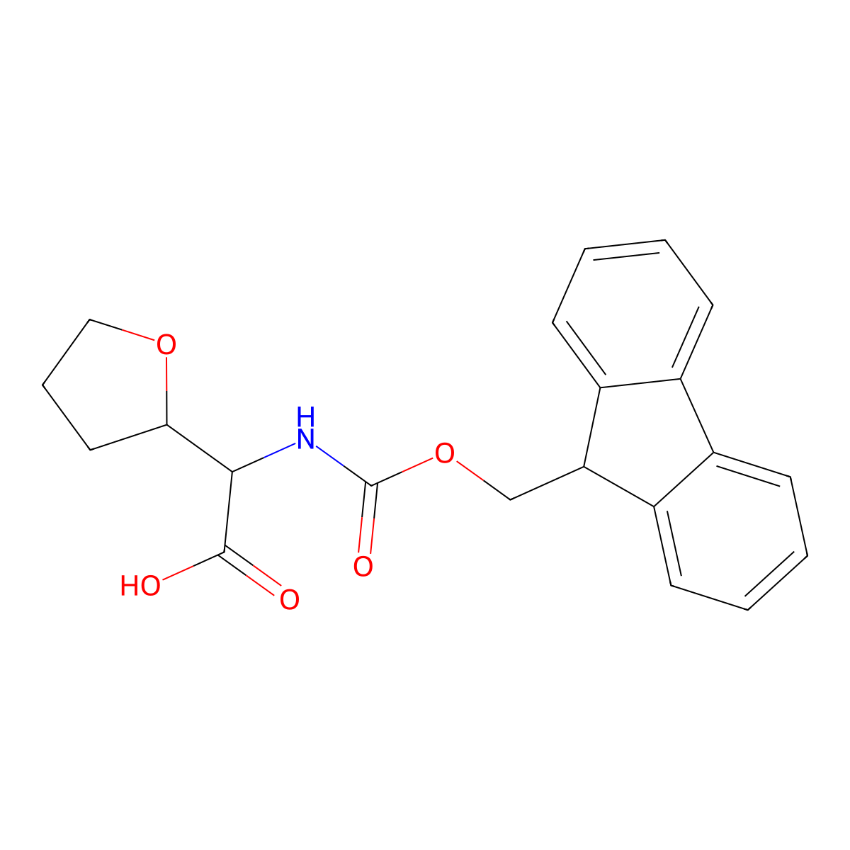 2-({[(9H-fluoren-9-yl)methoxy]carbonyl}amino)-2-(oxolan-2-yl)acetic acid molecular structure, CAS 1698780-10-7