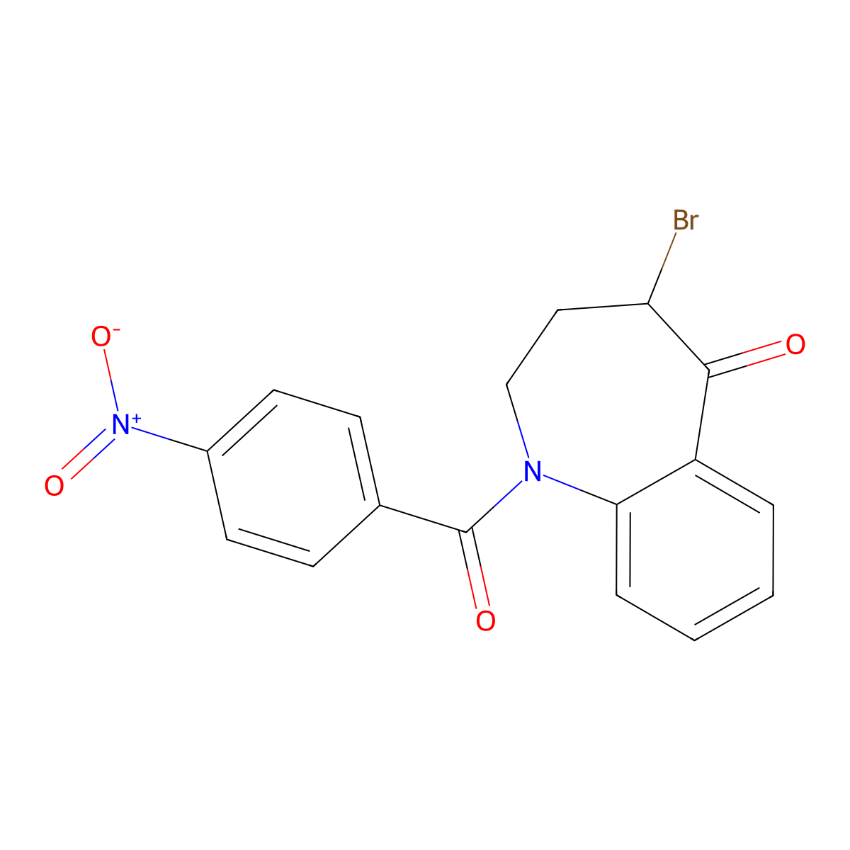 4-bromo-1-(4-nitrobenzoyl)-3,4-dihydro-1H-benzo[b]azepin-5(2H)-one molecular structure, CAS 169879-06-5