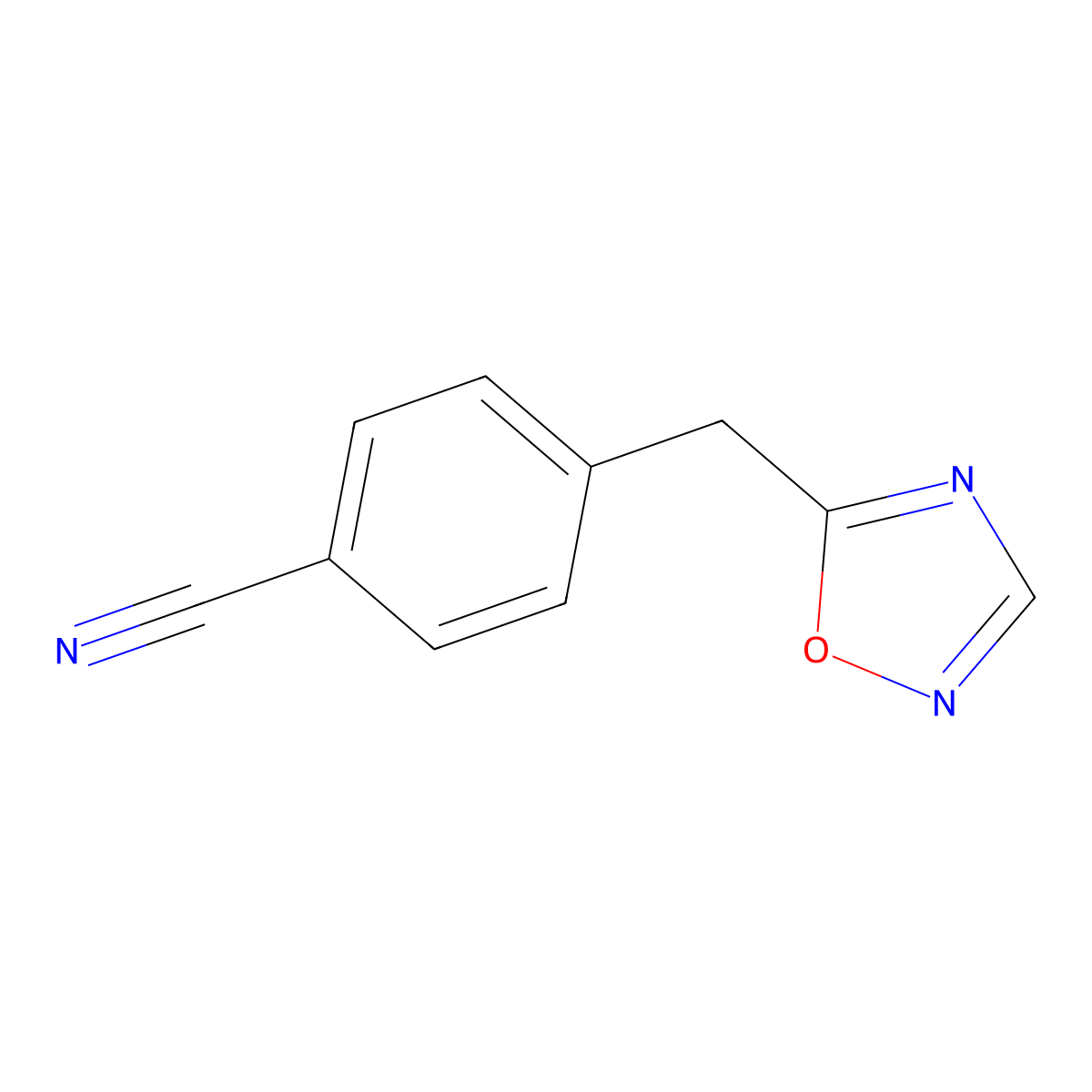 4-((1,2,4-Oxadiazol-5-yl)methyl)benzonitrile molecular structure, CAS 1698800-71-3