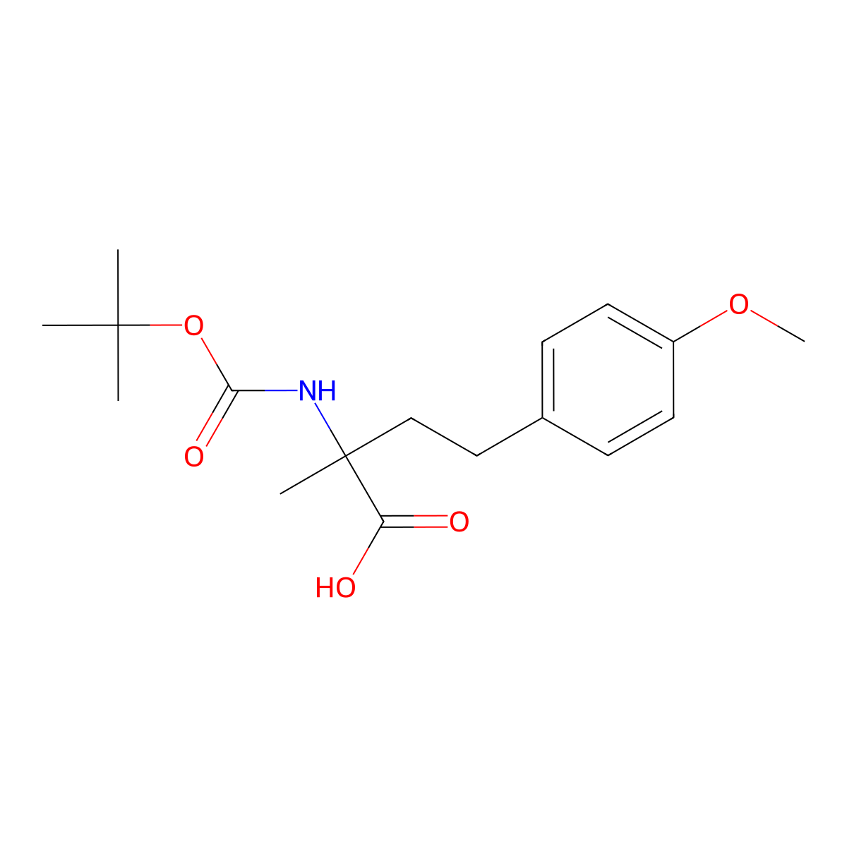 2-{[(Tert-butoxy)carbonyl]amino}-4-(4-methoxyphenyl)-2-methylbutanoic acid molecular structure, CAS 1698805-28-5