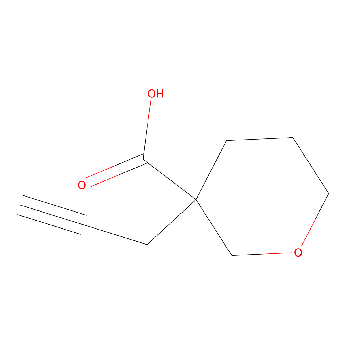 3-(Prop-2-yn-1-yl)oxane-3-carboxylic acid molecular structure, CAS 1698807-55-4