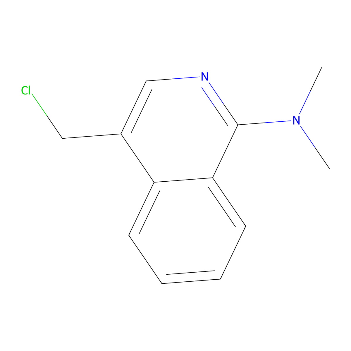 4-(Chloromethyl)-N,N-dimethylisoquinolin-1-amine molecular structure, CAS 1698810-10-4