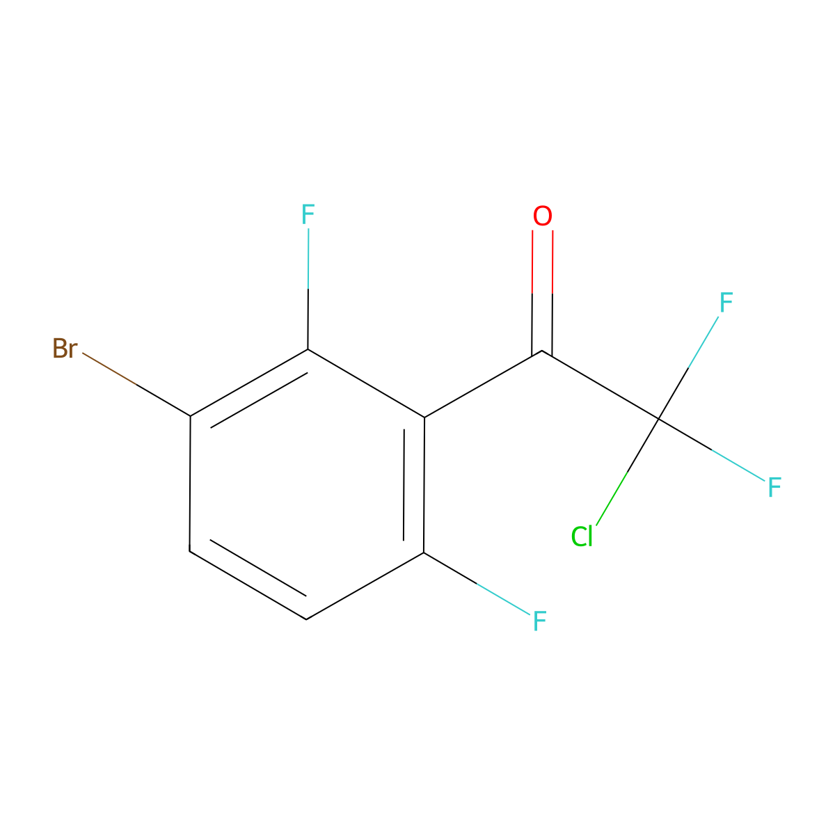 1-(3-Bromo-2,6-difluorophenyl)-2-chloro-2,2-difluoroethanone molecular structure, CAS 1698813-17-0