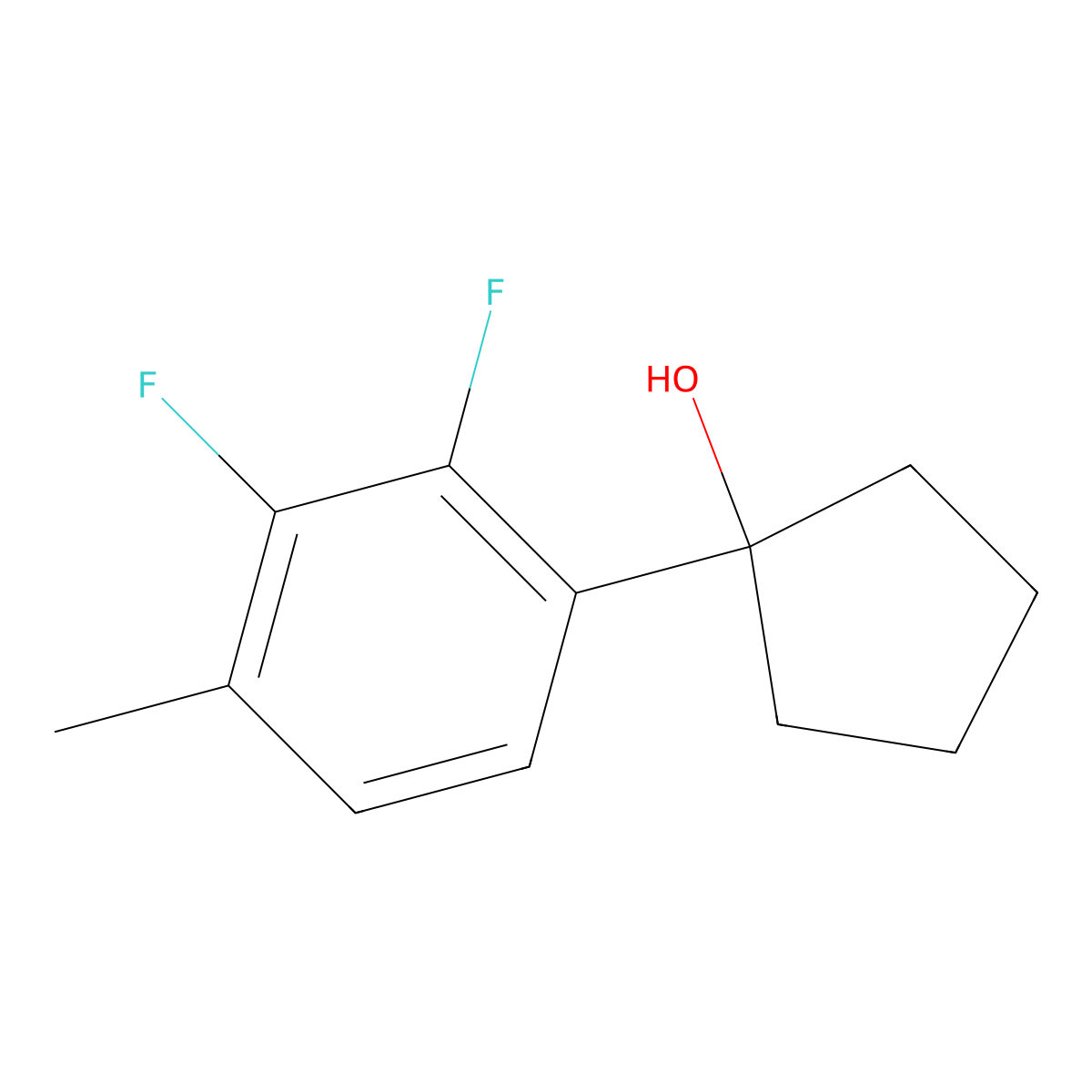 1-(2,3-Difluoro-4-methylphenyl)cyclopentanol molecular structure, CAS 1698814-79-7