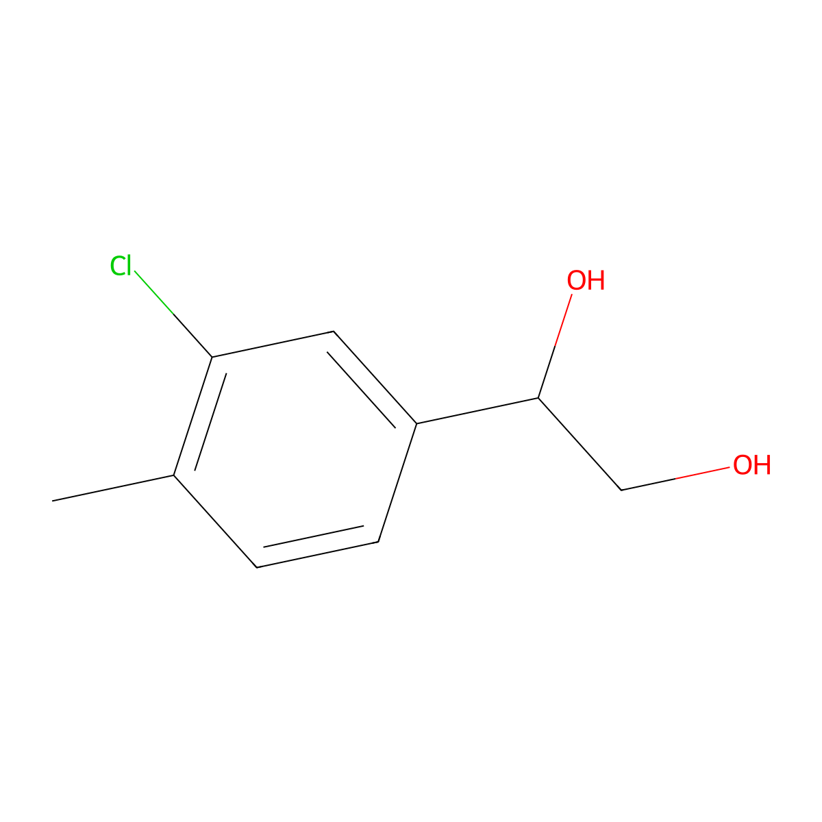 1-(3-Chloro-4-methylphenyl)ethane-1,2-diol molecular structure, CAS 1698819-80-5